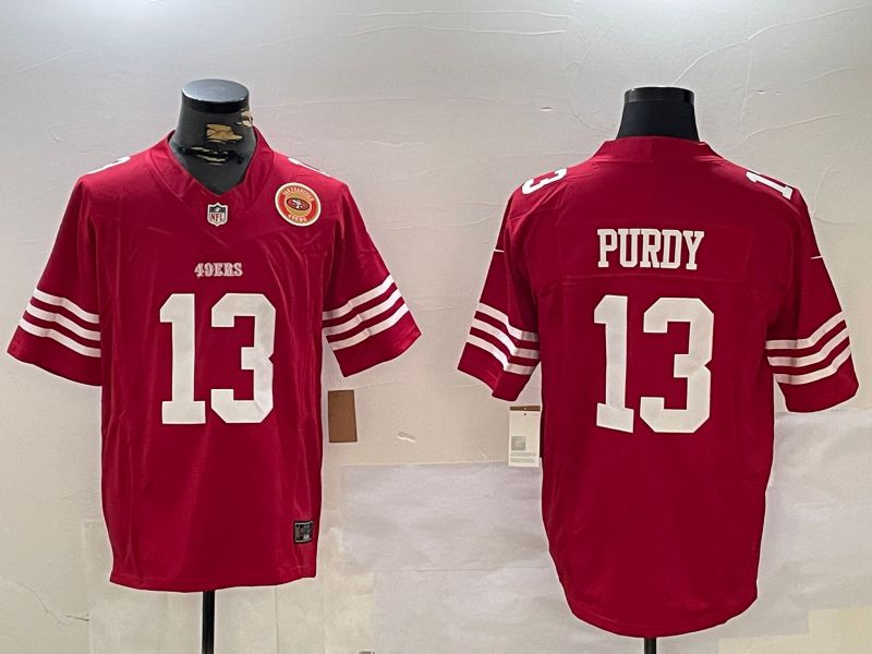 Men San Francisco 49ers #13 Purdy Red Three generations 2024 Nike Vapor Limited NFL Jersey style 4->san francisco 49ers->NFL Jersey